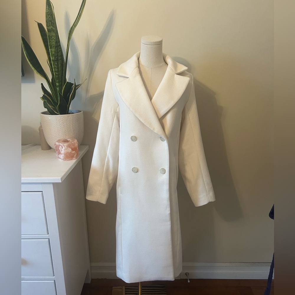 H&M Wool Trench Cream Beige XS BNWT
